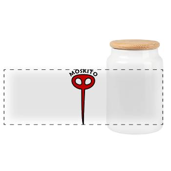 Red Mosquito - Panoramic Cookie Jar with Wooden Lid - white - Front