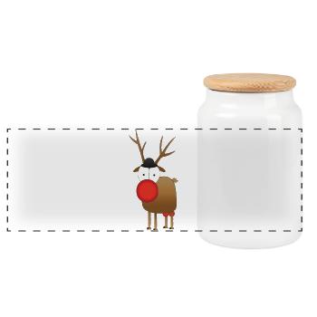 BLACK FOREST BOY - Panoramic Cookie Jar with Wooden Lid - white - Front