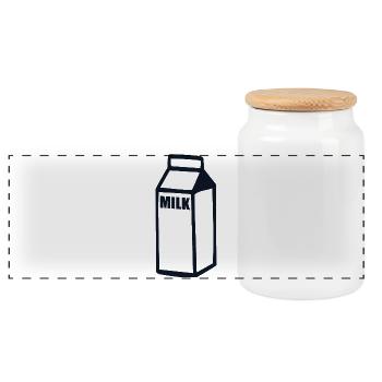 Milk - Panoramic Cookie Jar with Wooden Lid - white - Front
