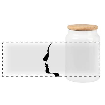 On broken hearts and lost love - Panoramic Cookie Jar with Wooden Lid - white - Front