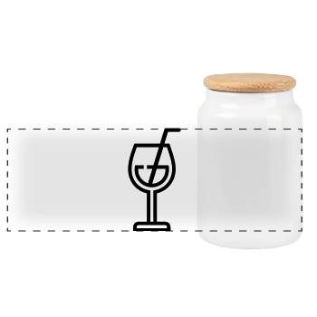 cocktail - Boîte à biscuits avec couvercle en bois - blanc - Devant