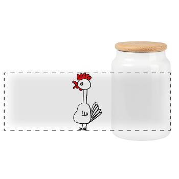 Les enfants poulets minimalistes - Boîte à biscuits avec couvercle en bois - blanc - Devant