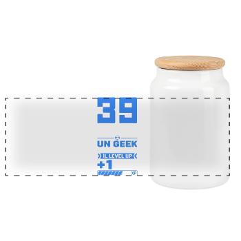 39 Ans Humour Geek 39 Ans Anniversaire Gamer - Boîte à biscuits avec couvercle en bois - blanc - Devant