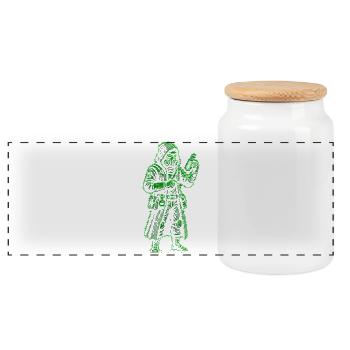 Punk Apotheker Pixel Art Retro Hacker - Panorama Keksdose mit Holzdeckel - Weiß - Vorne