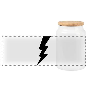 Lightning - Panoramic Cookie Jar with Wooden Lid - white - Front