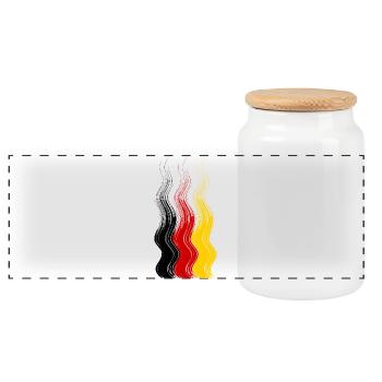 DEUTSCHLAND GERMANY EUROPA DEUTSCHE SPORT FAN - Panorama Keksdose mit Holzdeckel - Weiß - Vorne