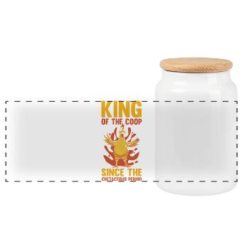 Élevage de coqs, volaille, poulet - Boîte à biscuits avec couvercle en bois - blanc - Devant
