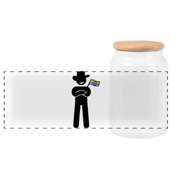 The_proud_hillbilly_hippie - Panoramic Cookie Jar with Wooden Lid - white - Front