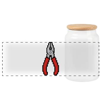 Pinces Pixel Rétro - Boîte à biscuits avec couvercle en bois - blanc - Devant