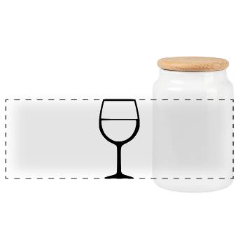 Wine Wine Glass Red Wine White Wine Gift - Panoramic Cookie Jar with Wooden Lid - white - Front