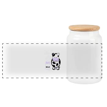kuh milk - Boîte à biscuits avec couvercle en bois - blanc - Devant