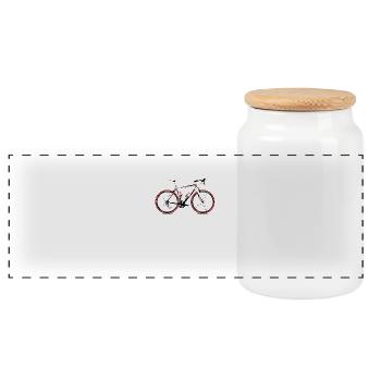 Vélo de course - Boîte à biscuits avec couvercle en bois - blanc - Devant