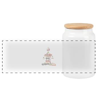 Méditation - Boîte à biscuits avec couvercle en bois - blanc - Devant