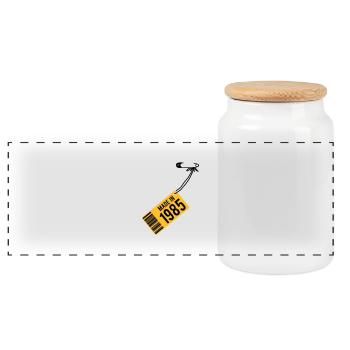 Anniversaire T-shirt 1985 - Boîte à biscuits avec couvercle en bois - blanc - Devant