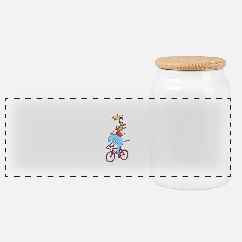 Bicycle Fairy tale - Panorama Keksdose mit Holzdeckel - Weiß