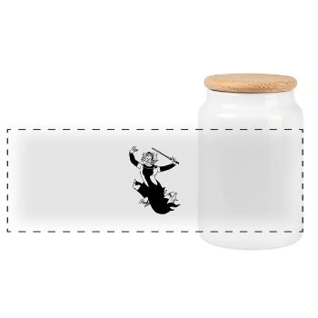 year of hanuman - Boîte à biscuits avec couvercle en bois - blanc - Devant