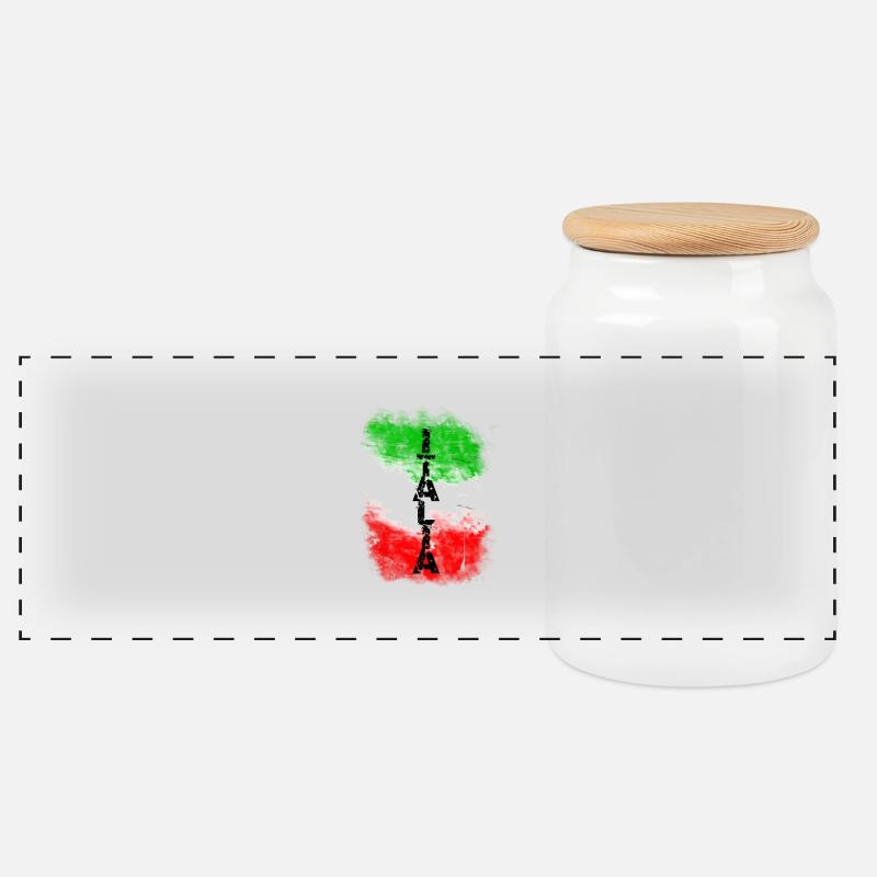 italia - Panorama Keksdose mit Holzdeckel - Weiß