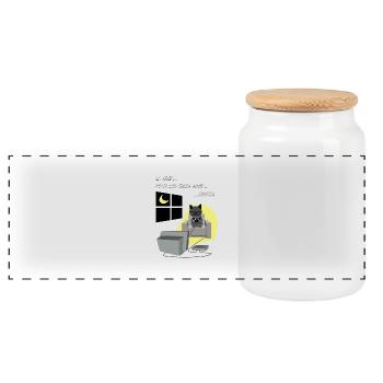chats geeks - Boîte à biscuits avec couvercle en bois - blanc - Devant