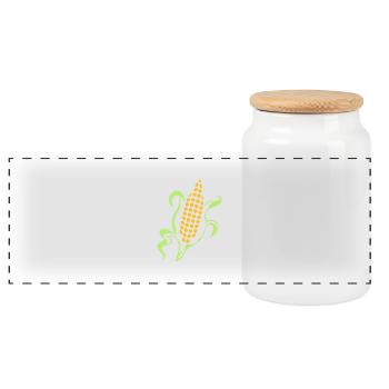 le maïs - Boîte à biscuits avec couvercle en bois - blanc - Devant