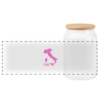 Giro d'Italia route 100 - Panoramic Cookie Jar with Wooden Lid - white - Front