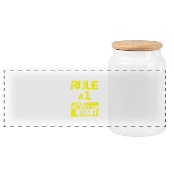 Rule no 1 - Panorama Keksdose mit Holzdeckel - Weiß - Vorne