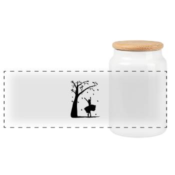 ballerina - Panorama Keksdose mit Holzdeckel - Weiß - Vorne