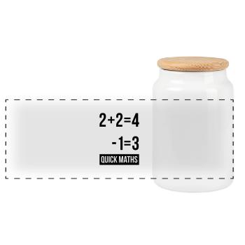 Mans Not Hot Shirt, 2+2 is 4 Quick Maths - Panorama Keksdose mit Holzdeckel - Weiß - Vorne