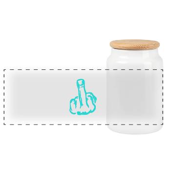 Mittelfinger Liebhaber Middle finger fuck you fuck - Panorama Keksdose mit Holzdeckel - Weiß - Vorne