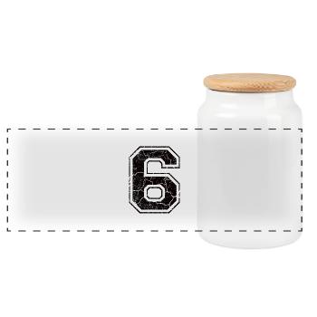 6 six sechs black schwarz (fr) - Boîte à biscuits avec couvercle en bois - blanc - Devant