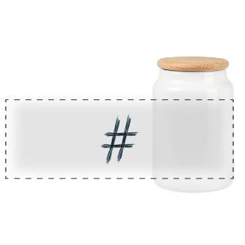 hashtag # - Panorama Keksdose mit Holzdeckel - Weiß - Vorne