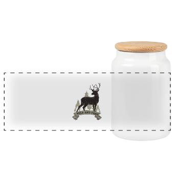 Wild and free - Panorama Keksdose mit Holzdeckel - Weiß - Vorne
