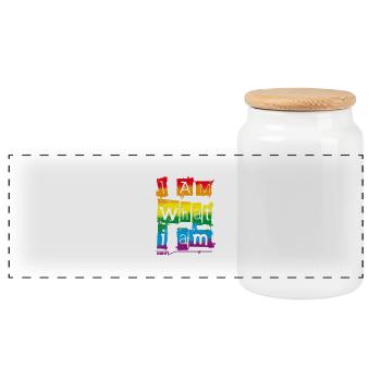 I Am What I Am - Boîte à biscuits avec couvercle en bois - blanc - Devant