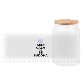 be buddha - Boîte à biscuits avec couvercle en bois - blanc - Devant