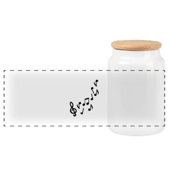 note de musique - Boîte à biscuits avec couvercle en bois - blanc - Devant