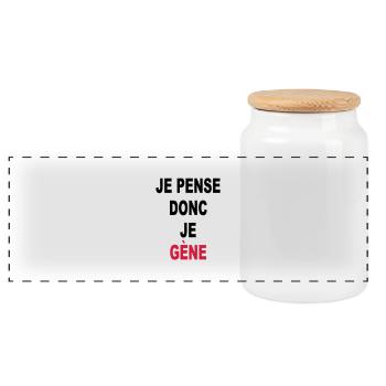 I THINK THEREFORE I GENE - Panoramic Cookie Jar with Wooden Lid - white - Front