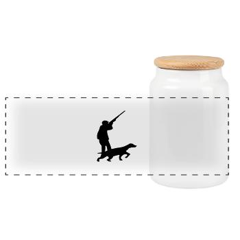chasse - Boîte à biscuits avec couvercle en bois - blanc - Devant