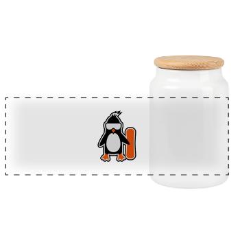 penguin - Panorama Keksdose mit Holzdeckel - Weiß - Vorne