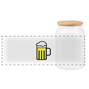 beer - Panorama Keksdose mit Holzdeckel - Weiß - Vorne