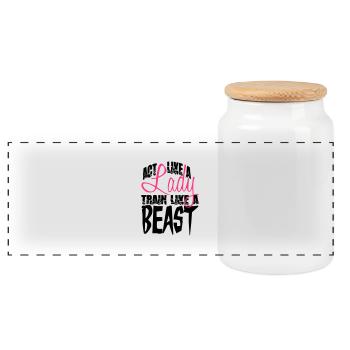 Agir comme un train de Dame comme une bête - Boîte à biscuits avec couvercle en bois - blanc - Devant