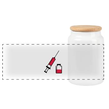 Syringe - Panoramic Cookie Jar with Wooden Lid - white - Front