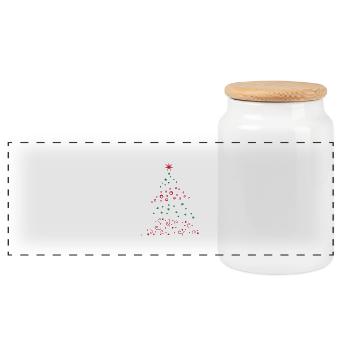 Weihnachtsbaum, Christbaum - Boîte à biscuits avec couvercle en bois - blanc - Devant