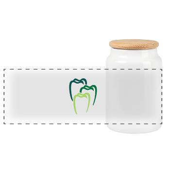 Zahn 4 Zahnarzt Dental Dentist - Panorama Keksdose mit Holzdeckel - Weiß - Vorne