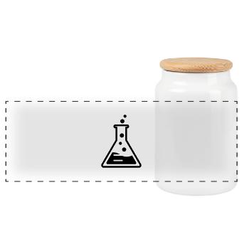 chemistry - Panoramic Cookie Jar with Wooden Lid - white - Front