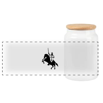 cavalier_templier_2 - Boîte à biscuits avec couvercle en bois - blanc - Devant