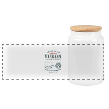 Yukon - Polar Bear - Eisbär - Panorama Keksdose mit Holzdeckel - Weiß - Vorne
