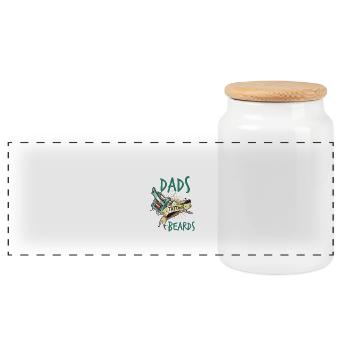 AWESOME DADS HAVE TATTOOS AND BEARDS - Panoramic Cookie Jar with Wooden Lid - white - Front