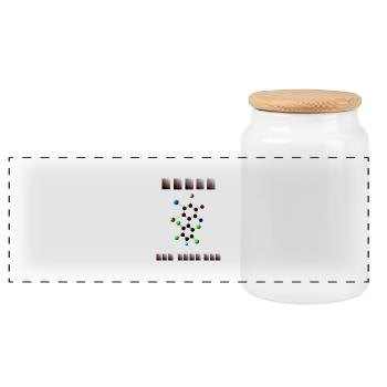 Caution - Rosie Aldrich - Panoramic Cookie Jar with Wooden Lid - white - Front