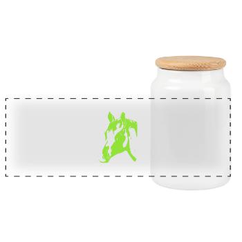 Cheval - Boîte à biscuits avec couvercle en bois - blanc - Devant