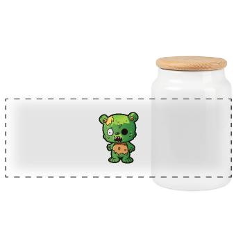 Zombi Bear - Panorama Keksdose mit Holzdeckel - Weiß - Vorne