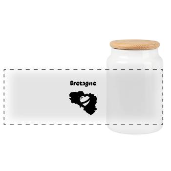 Bretagne coeur 2 - Boîte à biscuits avec couvercle en bois - blanc - Devant